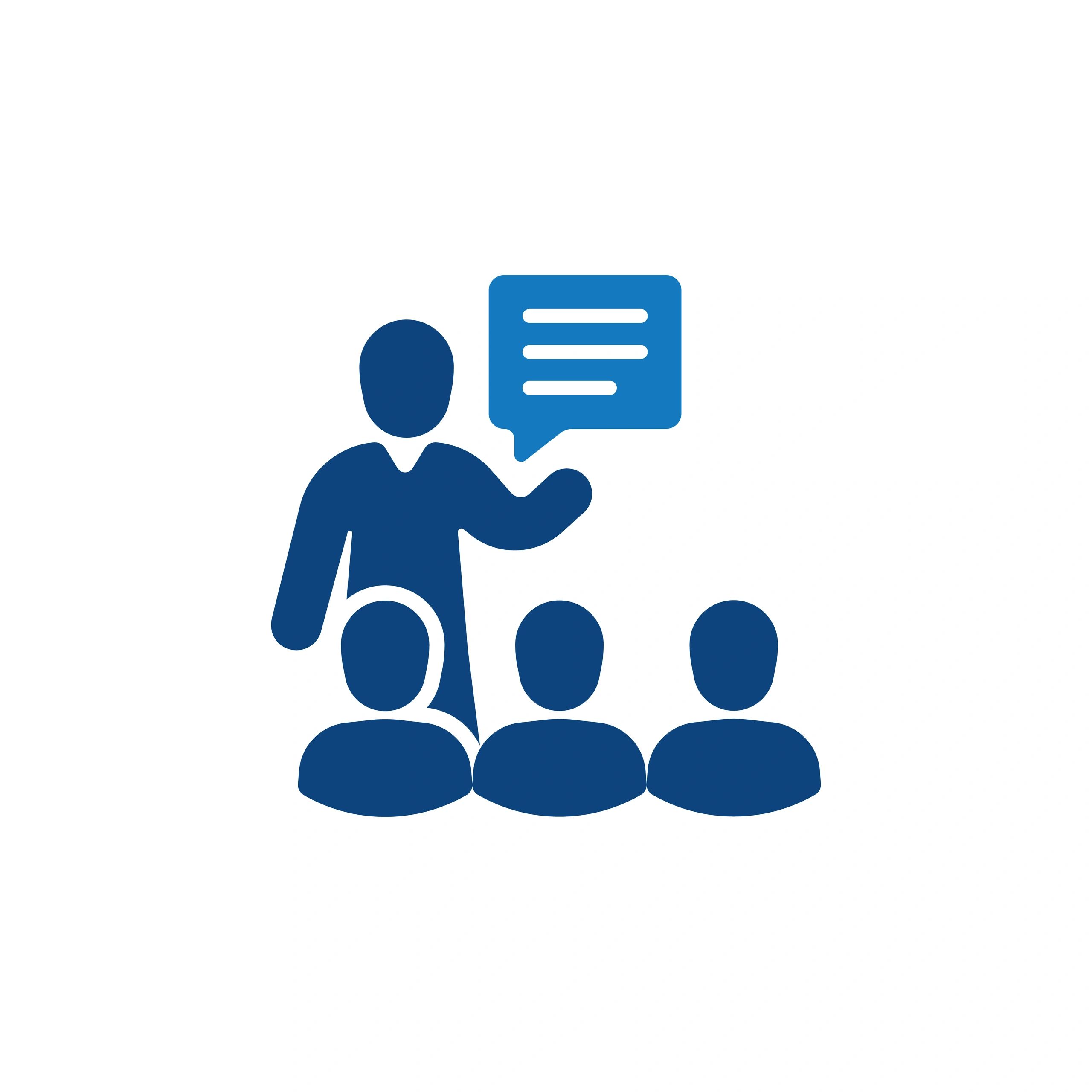 Consulting training icon modern blue