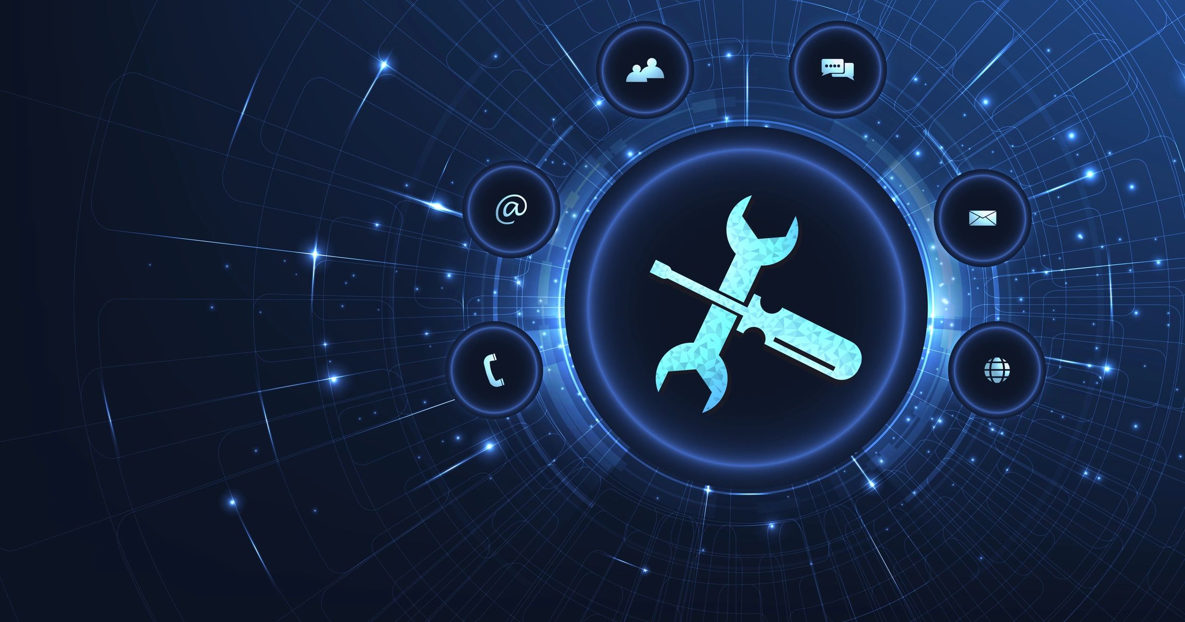 Call system maintenance icon modern blue