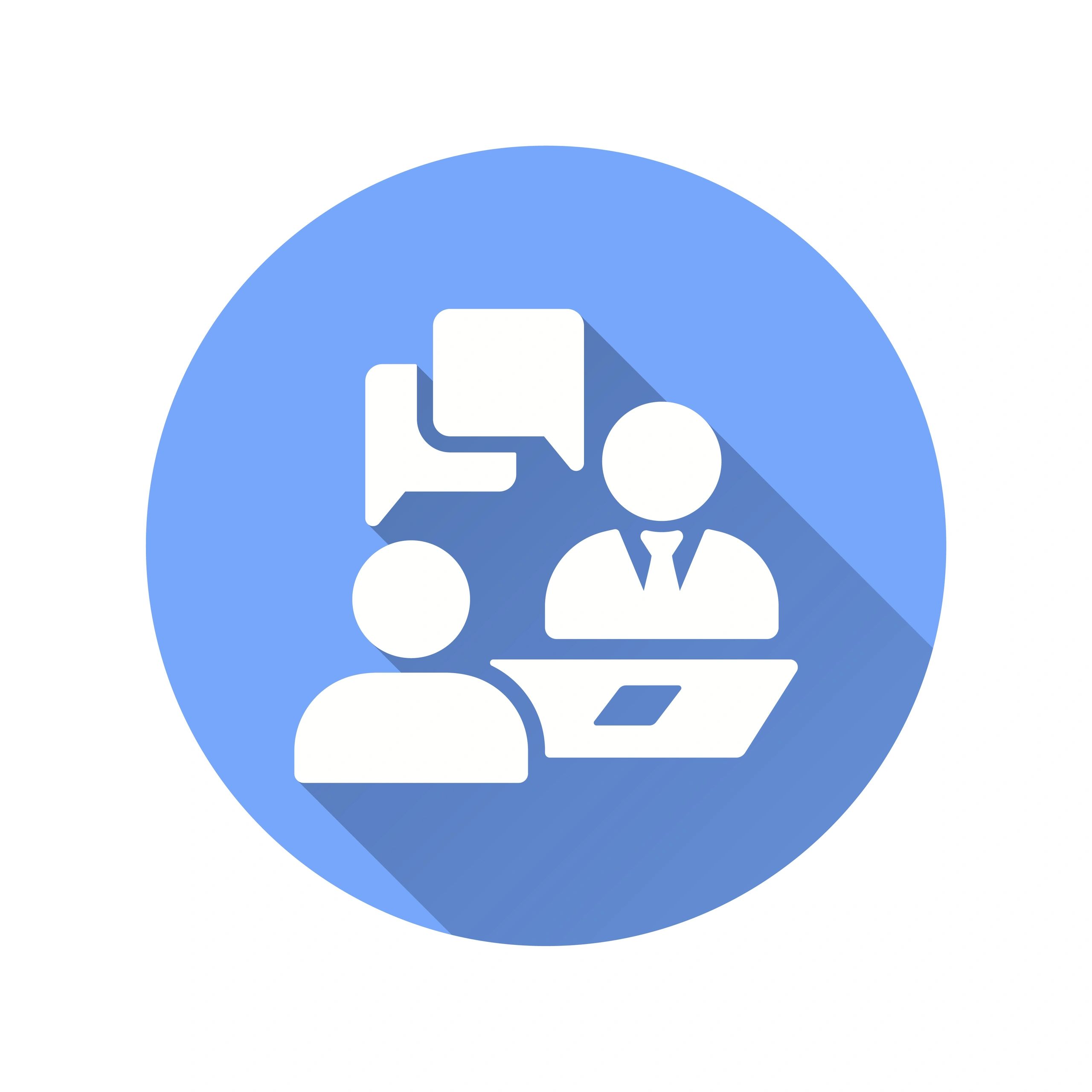 CRM consulting icon modern blue